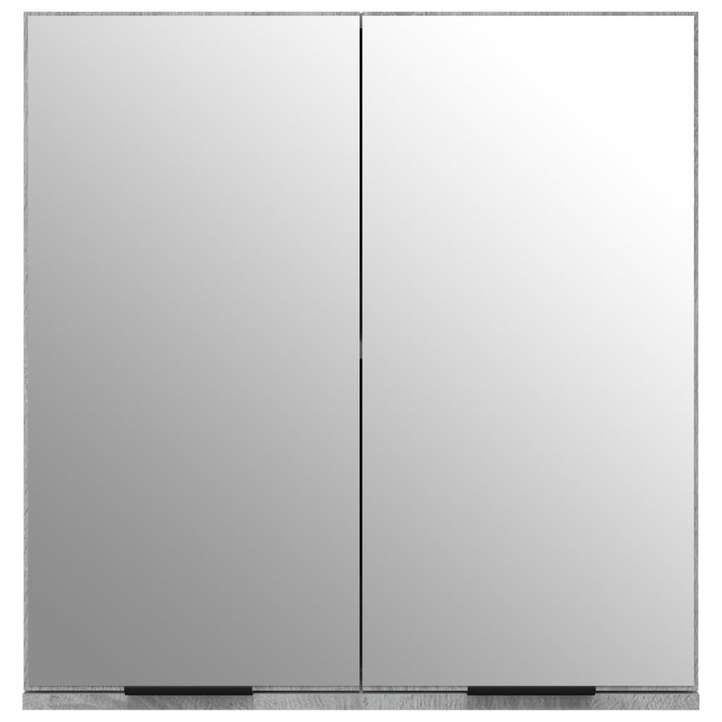 vidaXL Armoire à miroir de salle de bain Sonoma gris 64x20x67 cm