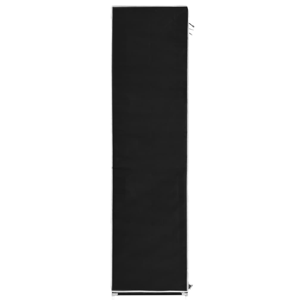 282453 vidaXL Wardrobe with Compartments and Rods Black 150x45x175 cm Fabric