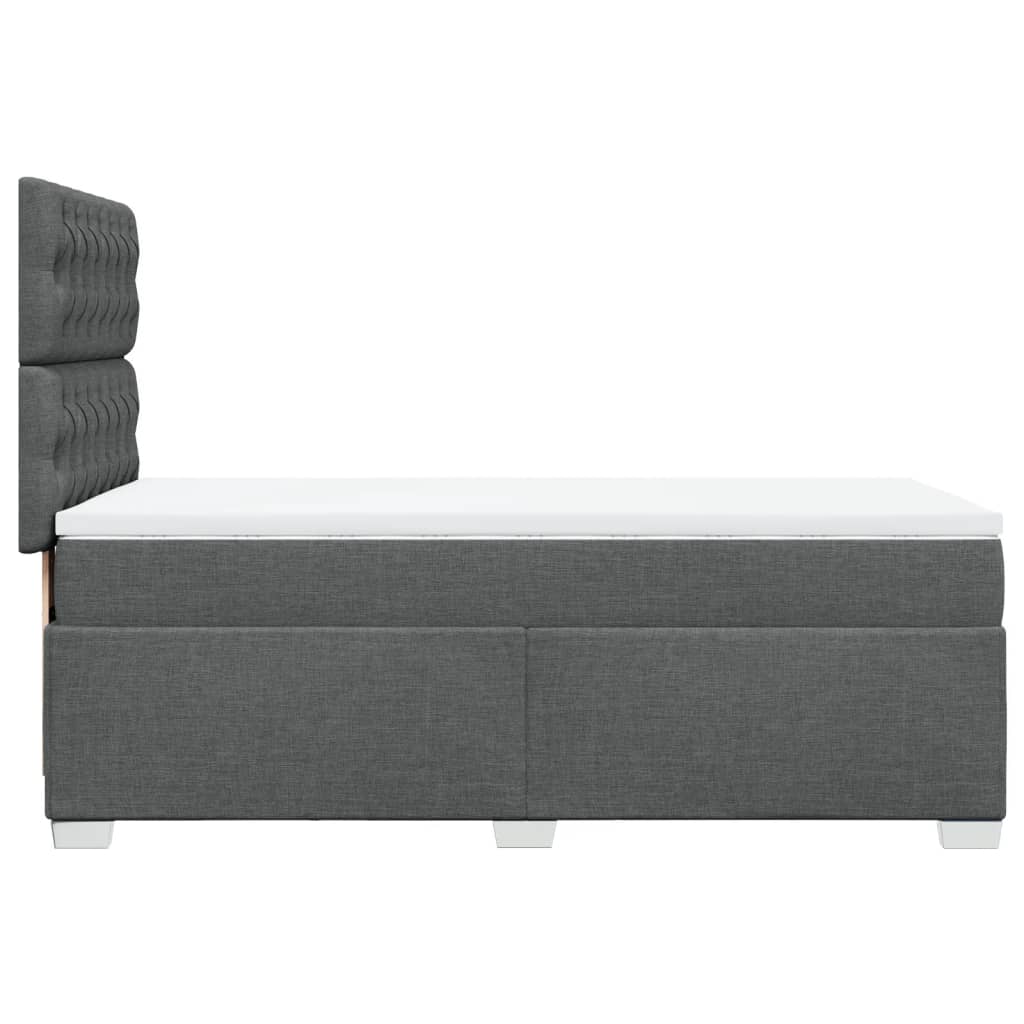 vidaXL Sommier à lattes de lit avec matelas Gris foncé 100x200cm Tissu