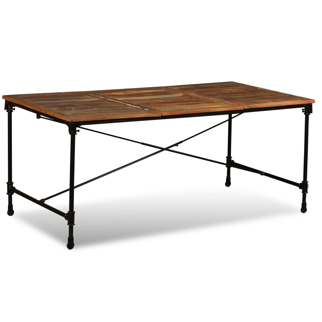 vidaXL Table de salle à manger Bois de récupération massif 180 cm