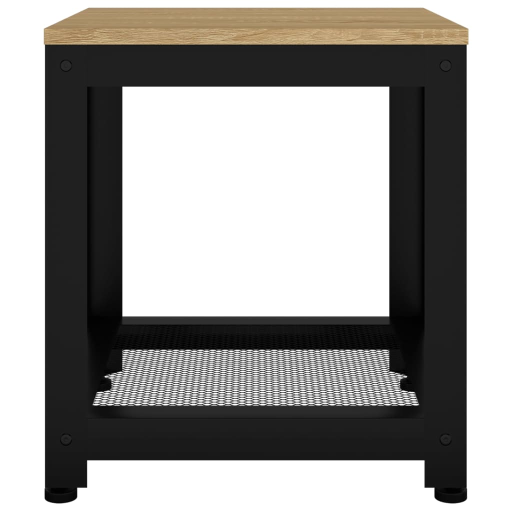 vidaXL Table d'appoint Marron clair et noir 40x40x45 cm MDF et fer