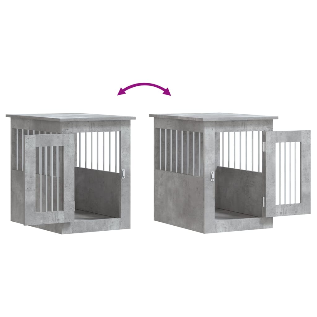 vidaXL Meuble de cage pour chiens gris béton 45x62x59 cm