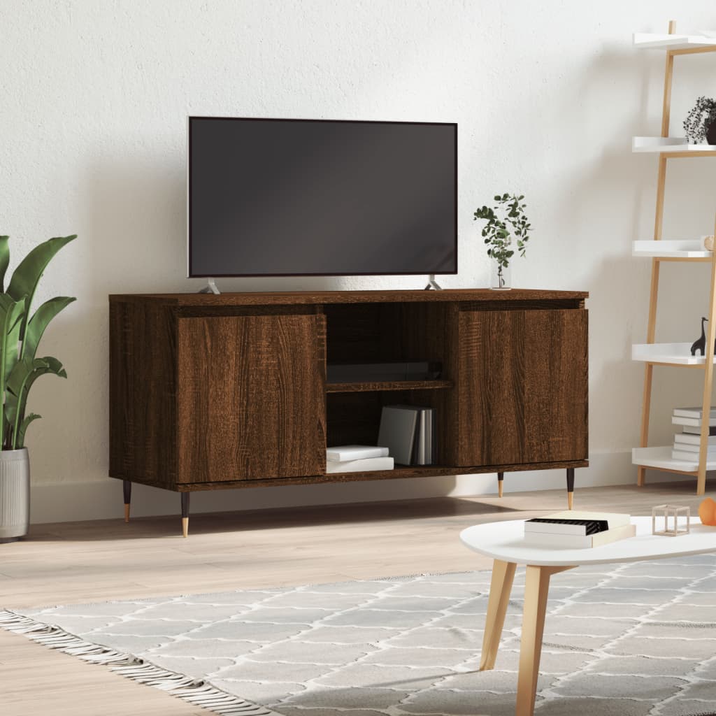 vidaXL Meuble TV chêne marron 104x35x50 cm bois d'ingénierie