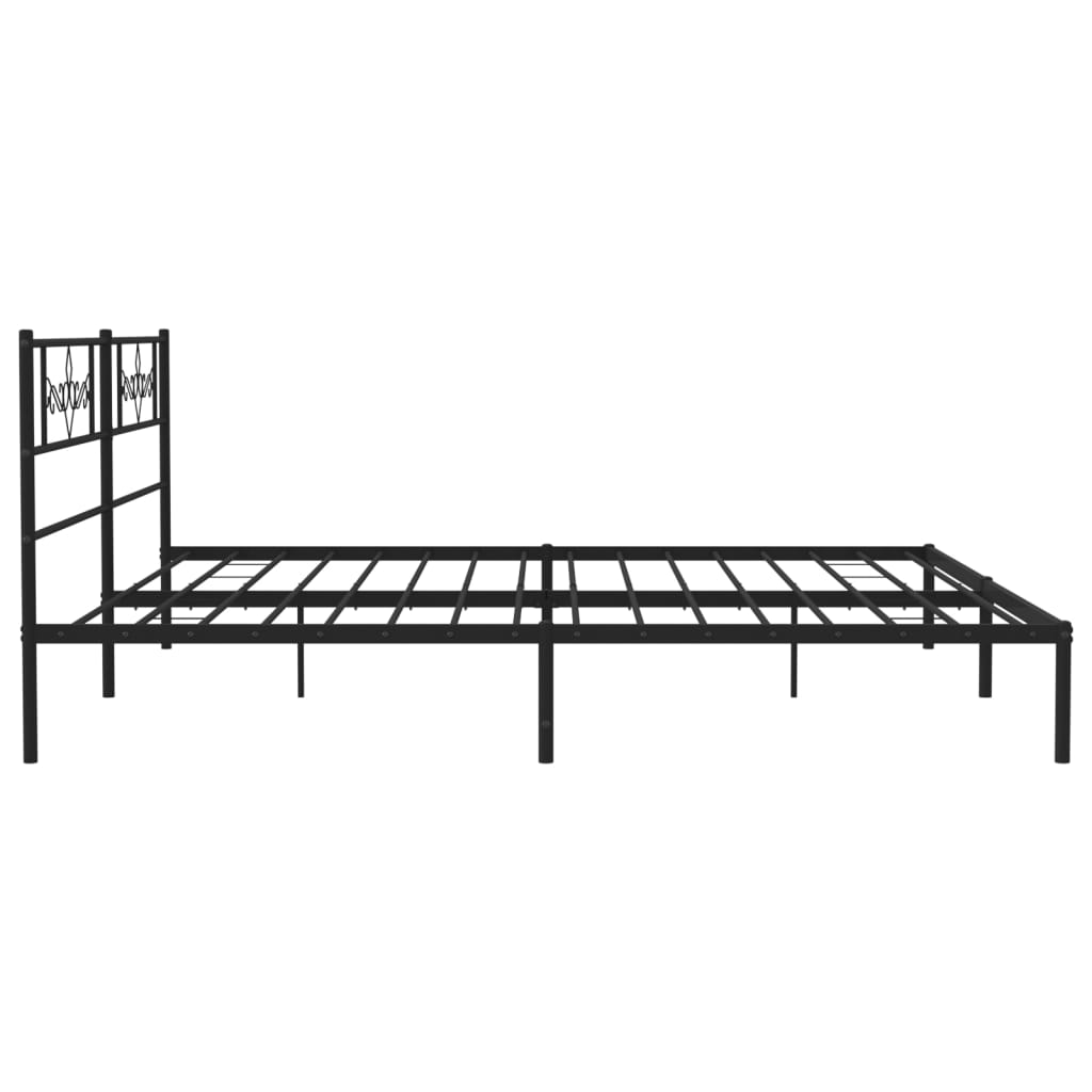 vidaXL Cadre de lit métal sans matelas avec tête de lit noir 193x203cm