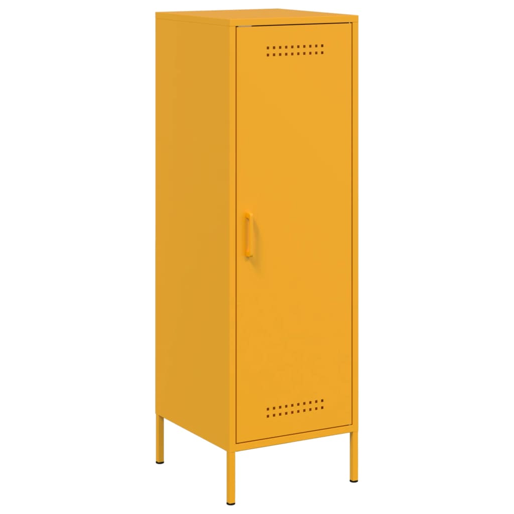 vidaXL Buffet jaune moutarde 36x39x113 cm acier