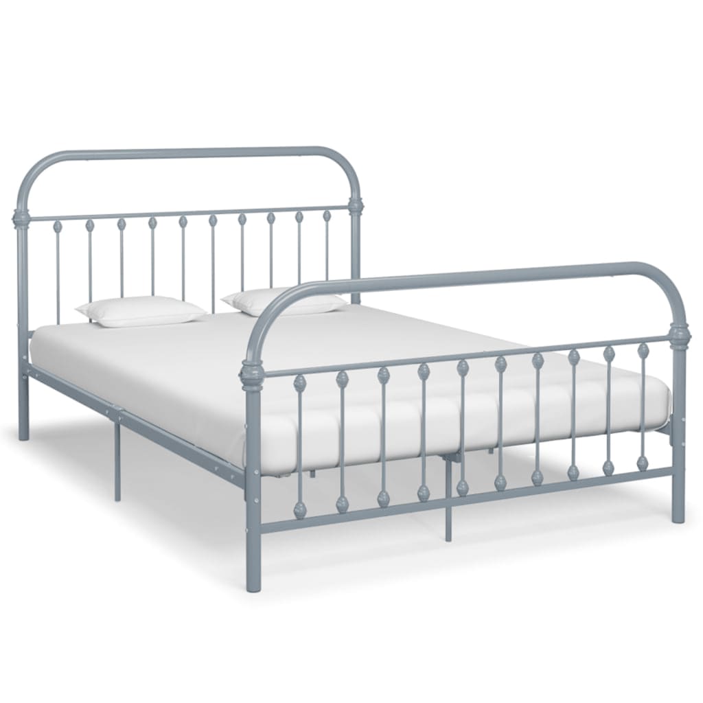 vidaXL Cadre de lit sans matelas gris métal 160x200 cm