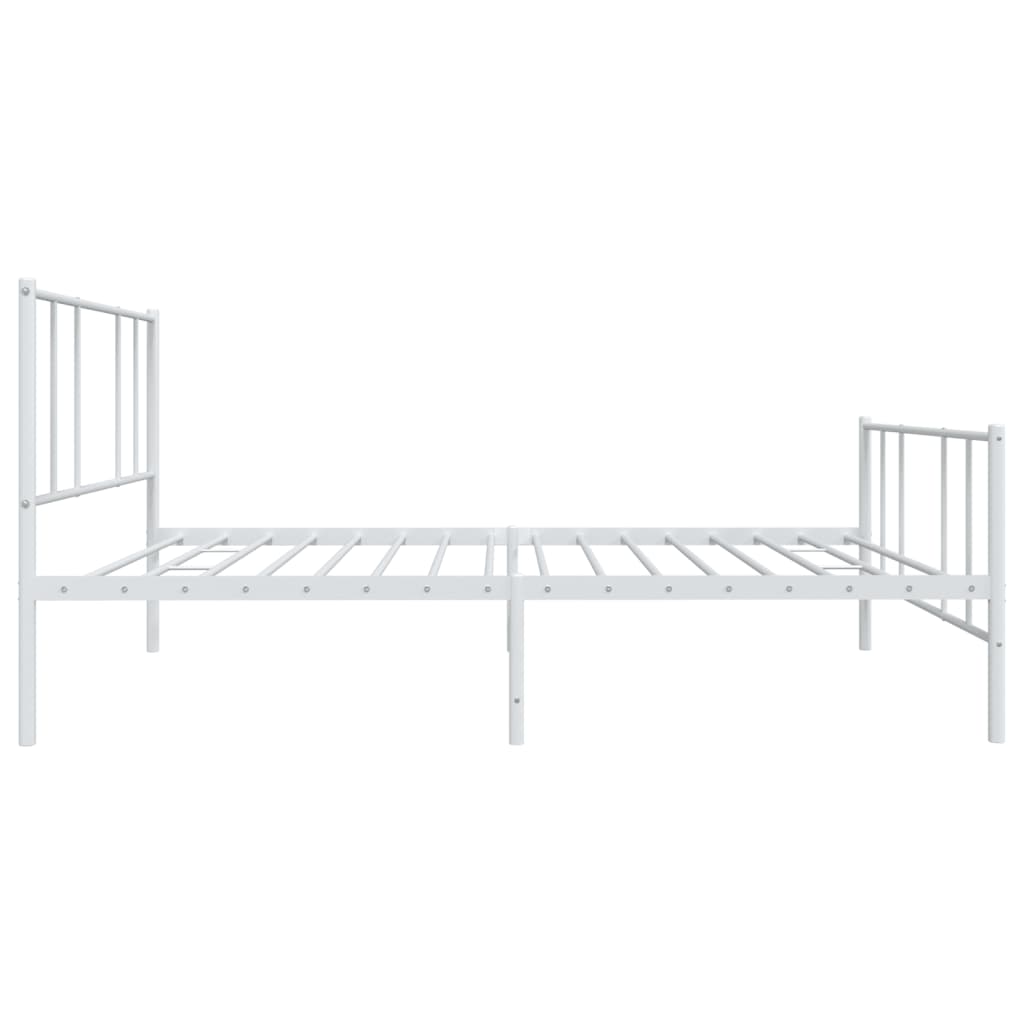 vidaXL Cadre de lit métal sans matelas et pied de lit blanc 100x190 cm