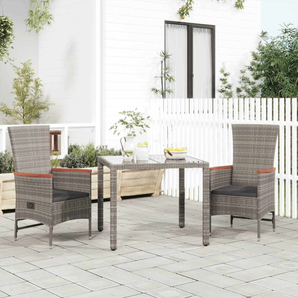 vidaXL Chaises de jardin inclinables coussins lot de 2 Résine tressée