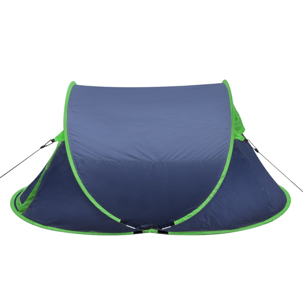 vidaXL Tente de camping escamotable 2 personnes bleu marine/vert