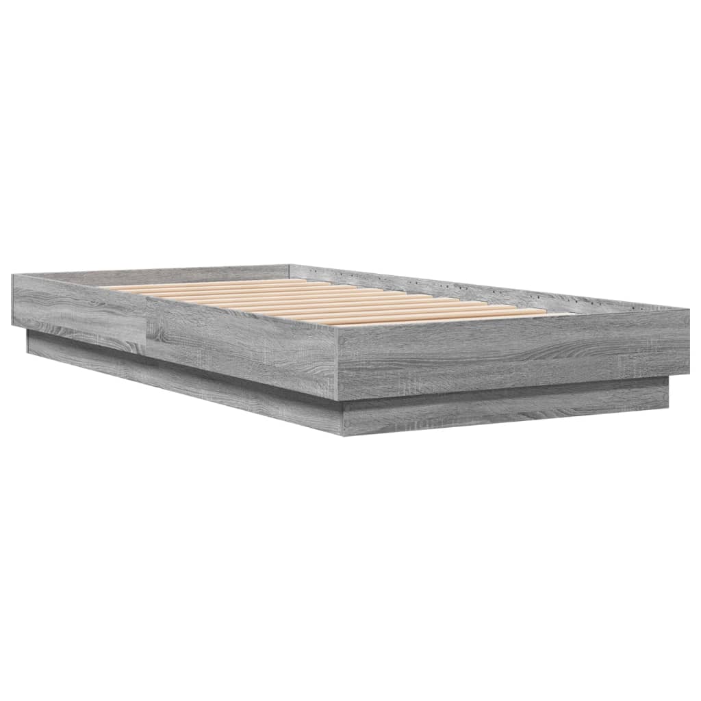 vidaXL Cadre de lit sans matelas sonoma gris 75x190 cm