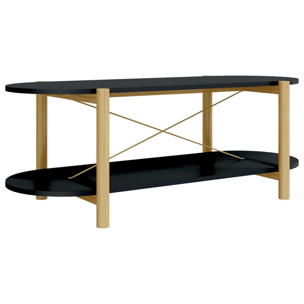 vidaXL Table basse Noir 110x48x40 cm Bois d'ingénierie