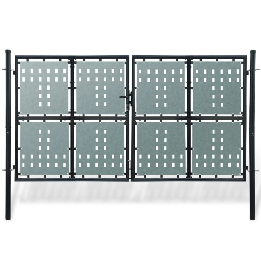 vidaXL Portail simple de clôture Noir 300x250 cm