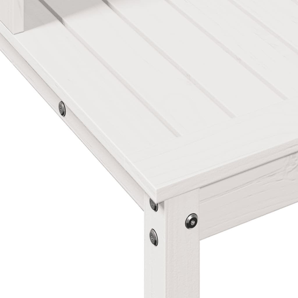 vidaXL Table de rempotage avec étagères blanc bois massif de pin
