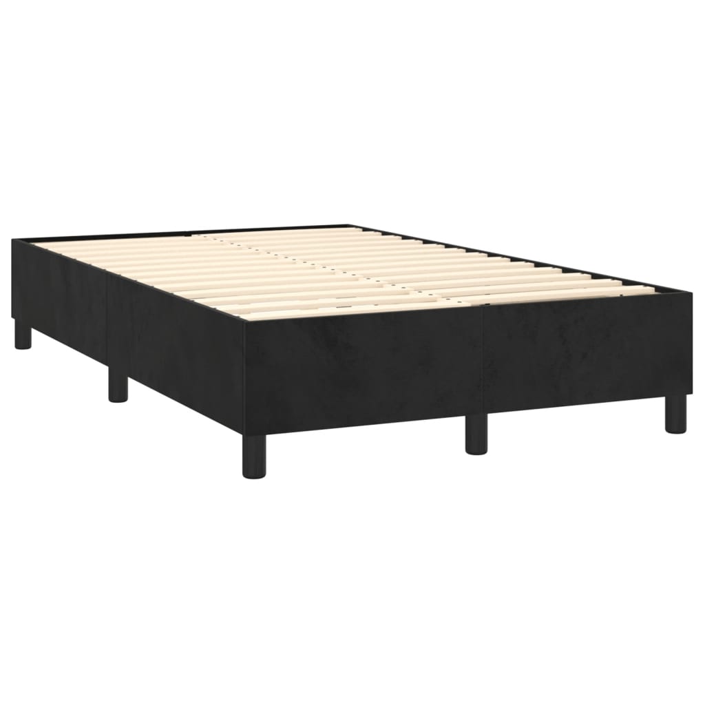 vidaXL Sommier à lattes de lit avec matelas noir 120x190 cm velours