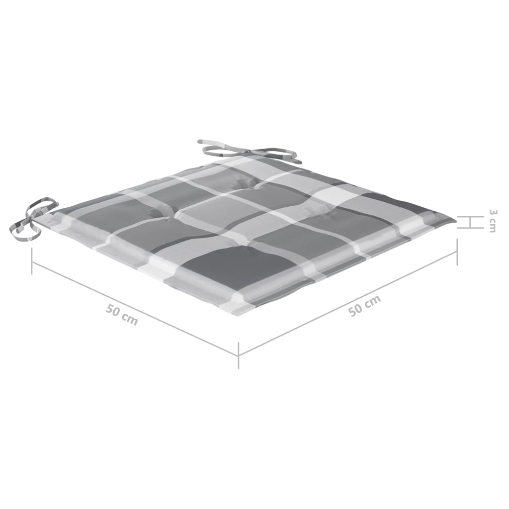 vidaXL Chaises à manger d'extérieur lot de 4 et coussins Acacia massif