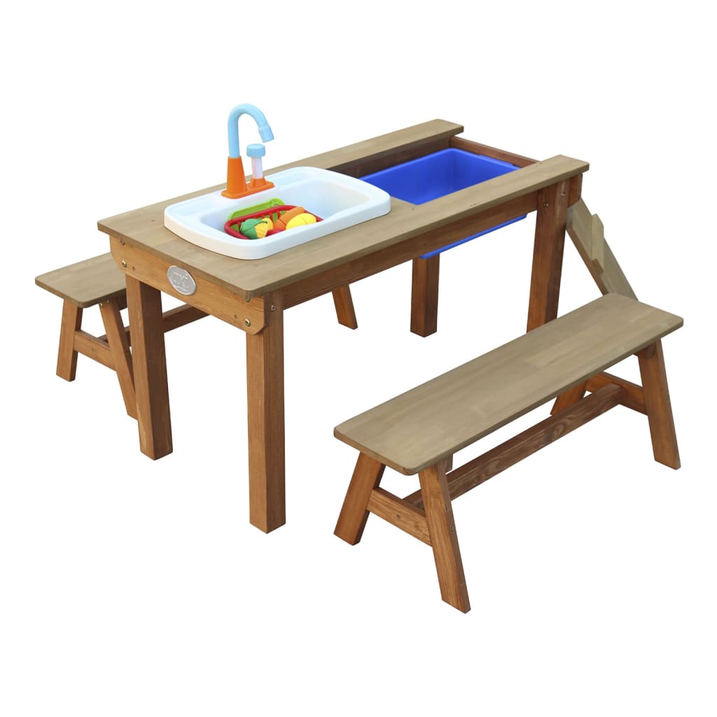 AXI Table de pique-nique à sable et eau Dennis cuisine de jeu et bancs