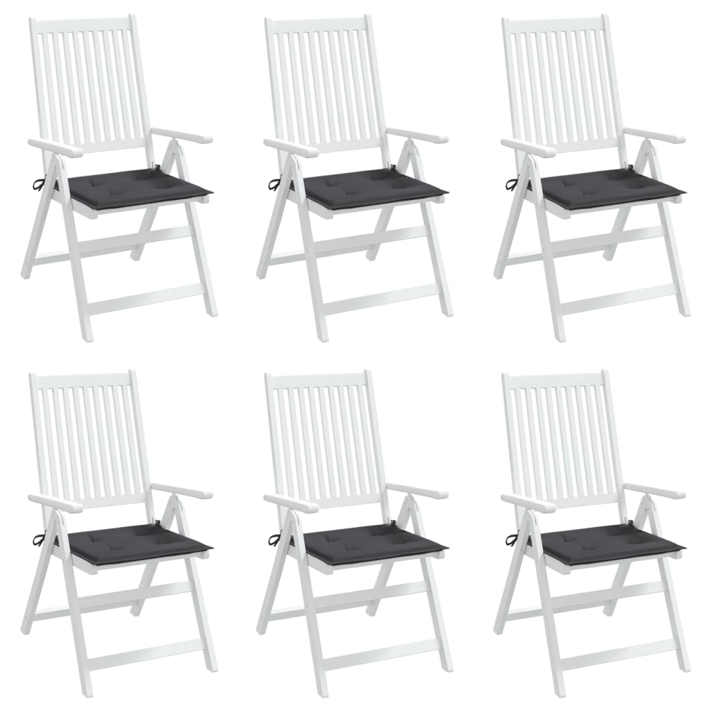 vidaXL Coussins de chaise de jardin lot de 6 anthracite 50x50x3 cm