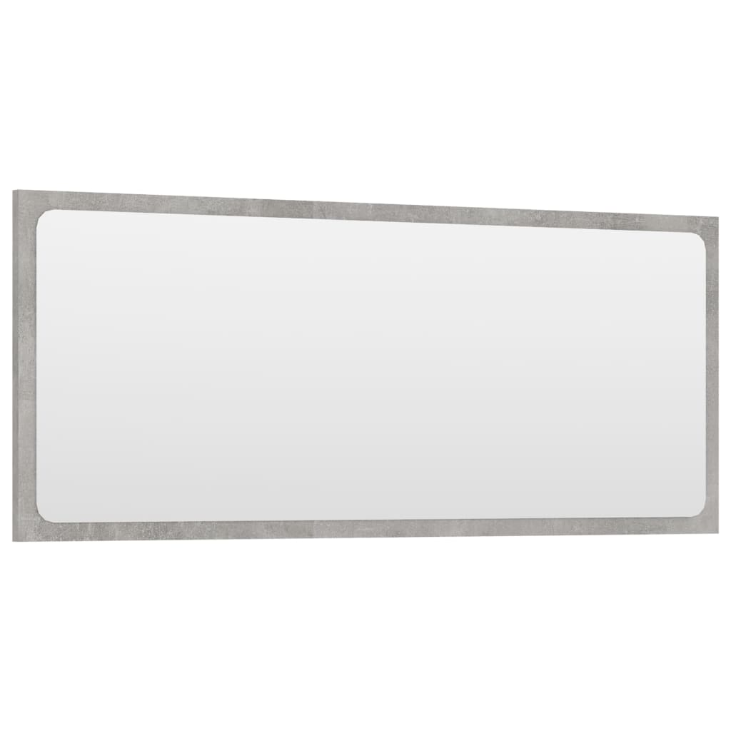 vidaXL Miroir de salle de bain Gris béton 90x1,5x37 cm Aggloméré