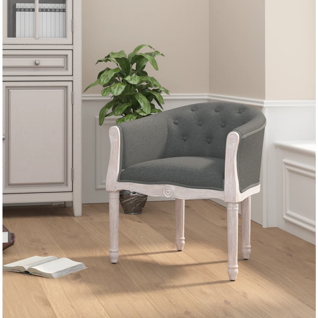 vidaXL Chaise à manger Gris foncé Tissu