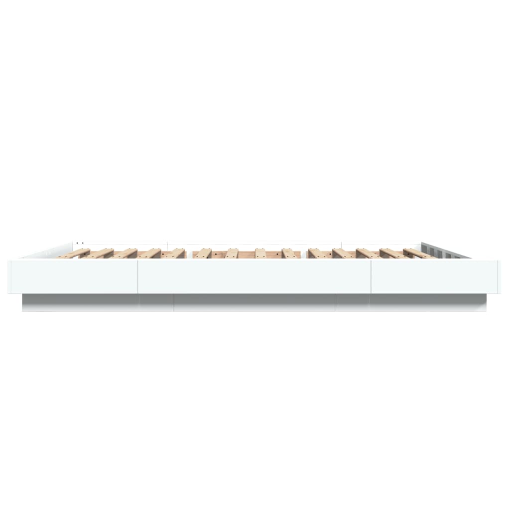 vidaXL Cadre de lit blanc 120x200 cm bois d'ingénierie