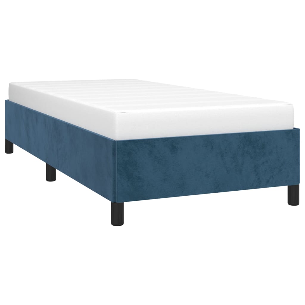 vidaXL Cadre de lit sans matelas bleu foncé 100x200 cm velours