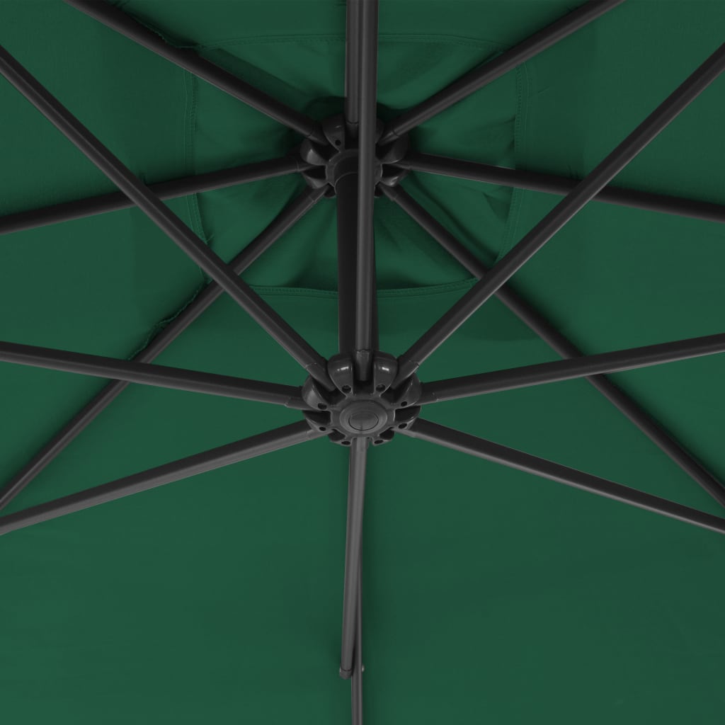 vidaXL Parasol en porte-à-feux avec mât en acier 300 cm Vert
