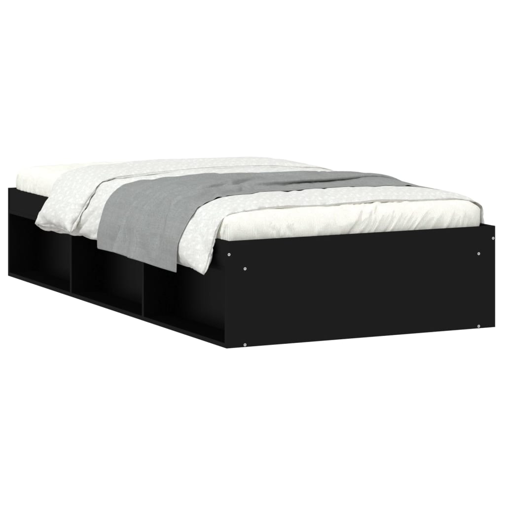 vidaXL Cadre de lit sans matelas noir 100x200 cm