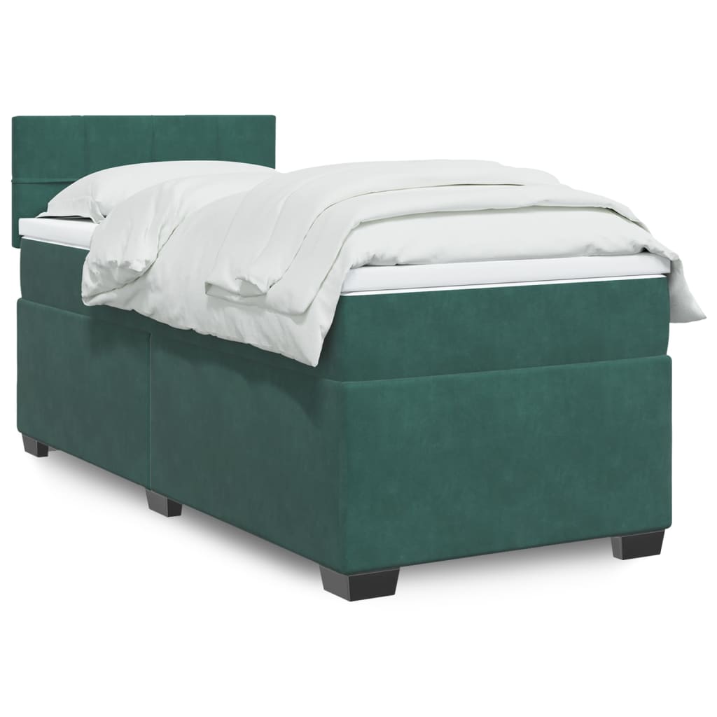 vidaXL Sommier à lattes de lit avec matelas Vert foncé 100x200 cm