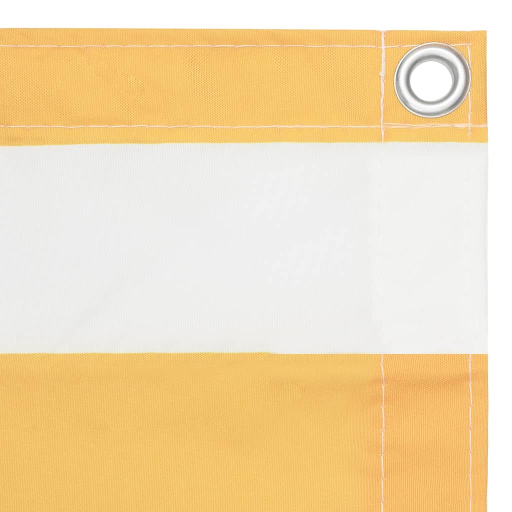 vidaXL Écran de balcon Blanc et jaune 90x300 cm Tissu Oxford