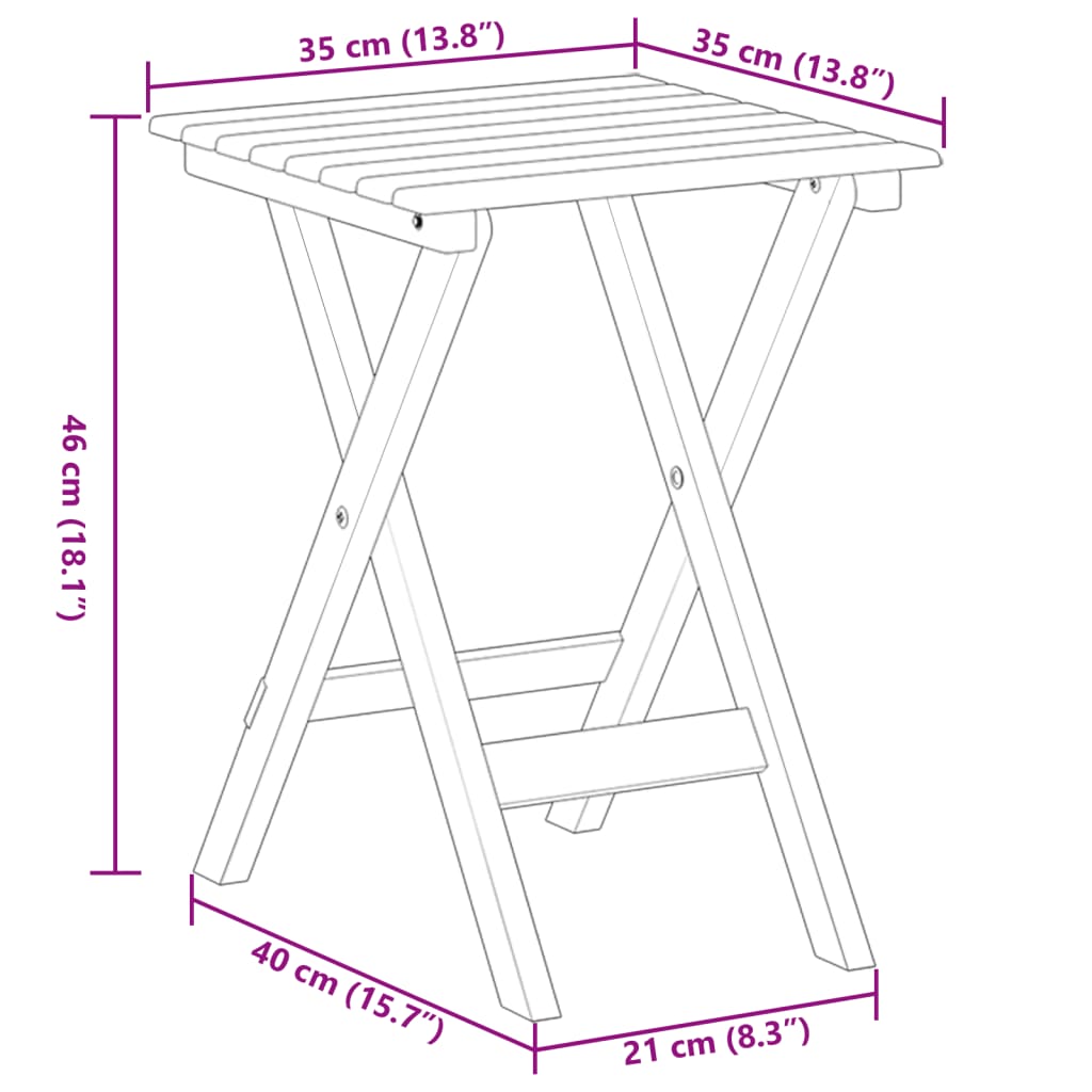 vidaXL Chaises à bascule lot de 2 table pliable marron massif peuplier