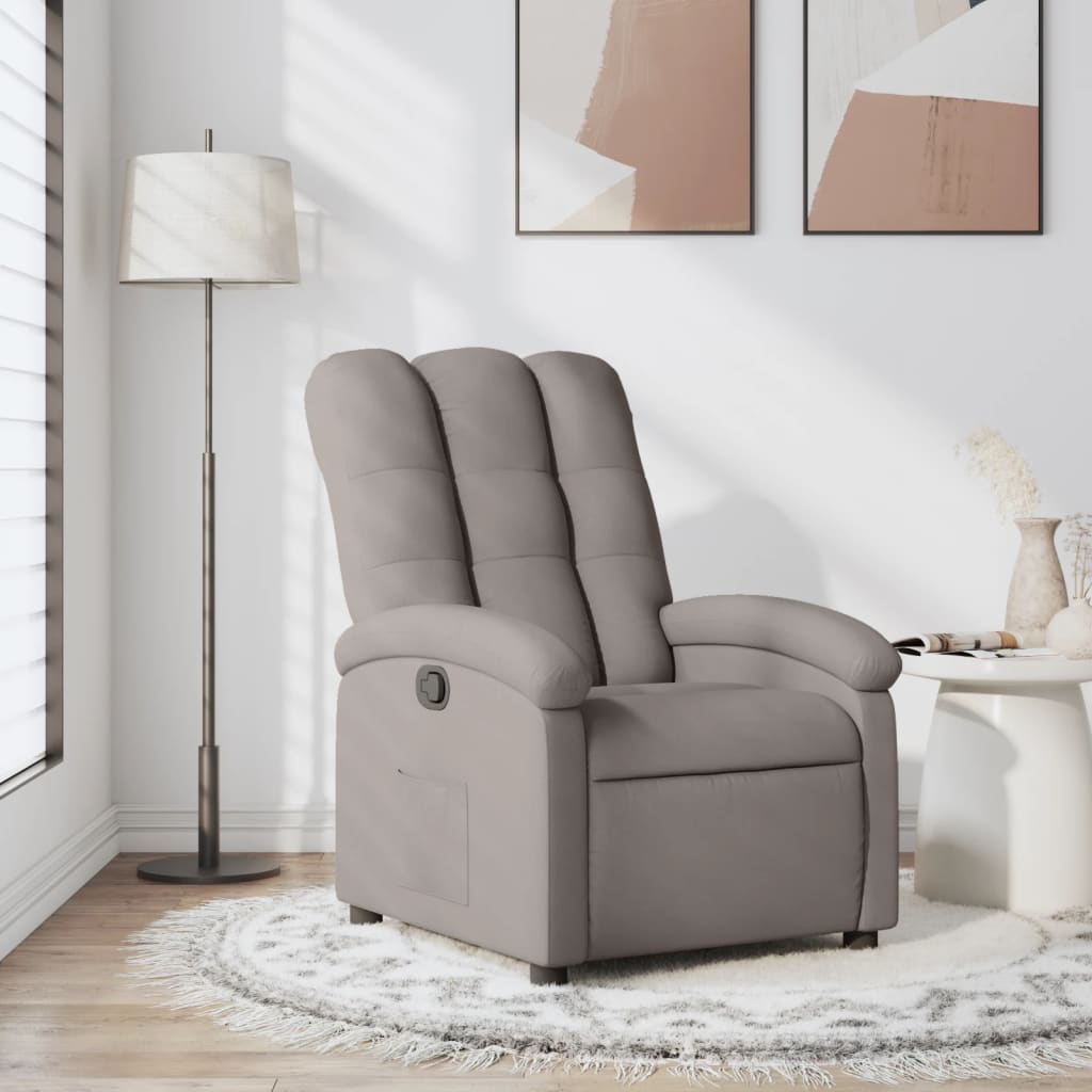 vidaXL Fauteuil inclinable Taupe Tissu