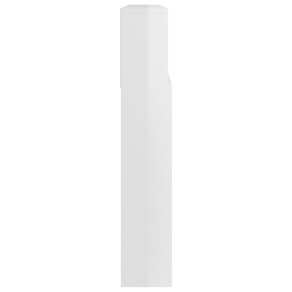 vidaXL Armoire de tête de lit Blanc brillant 220x19x103,5 cm