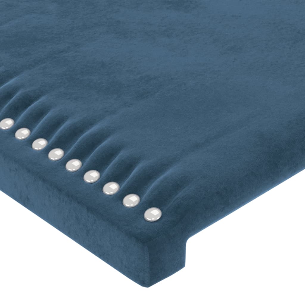 vidaXL Tête de lit avec oreilles Bleu foncé 103x23x118/128 cm Velours