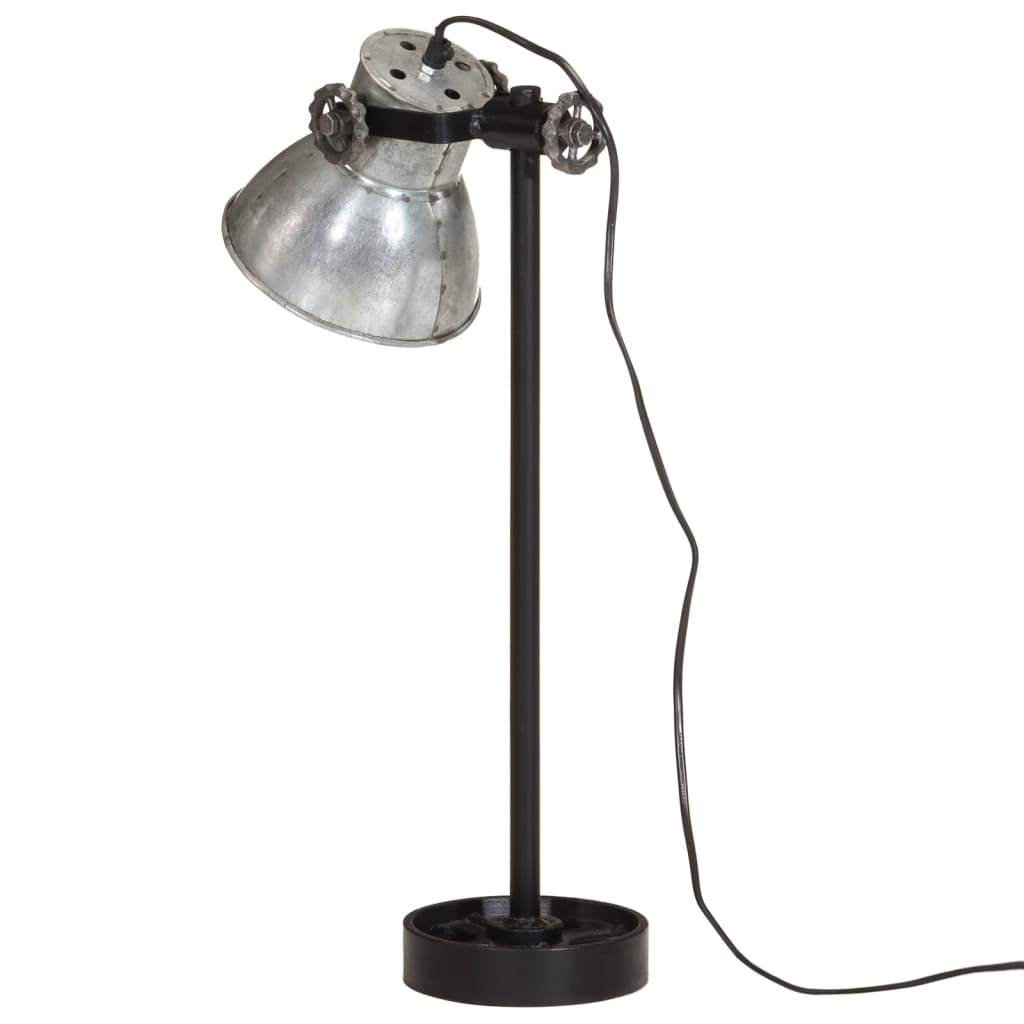 vidaXL Lampe de bureau 25 W argent vintage 15x15x55 cm E27