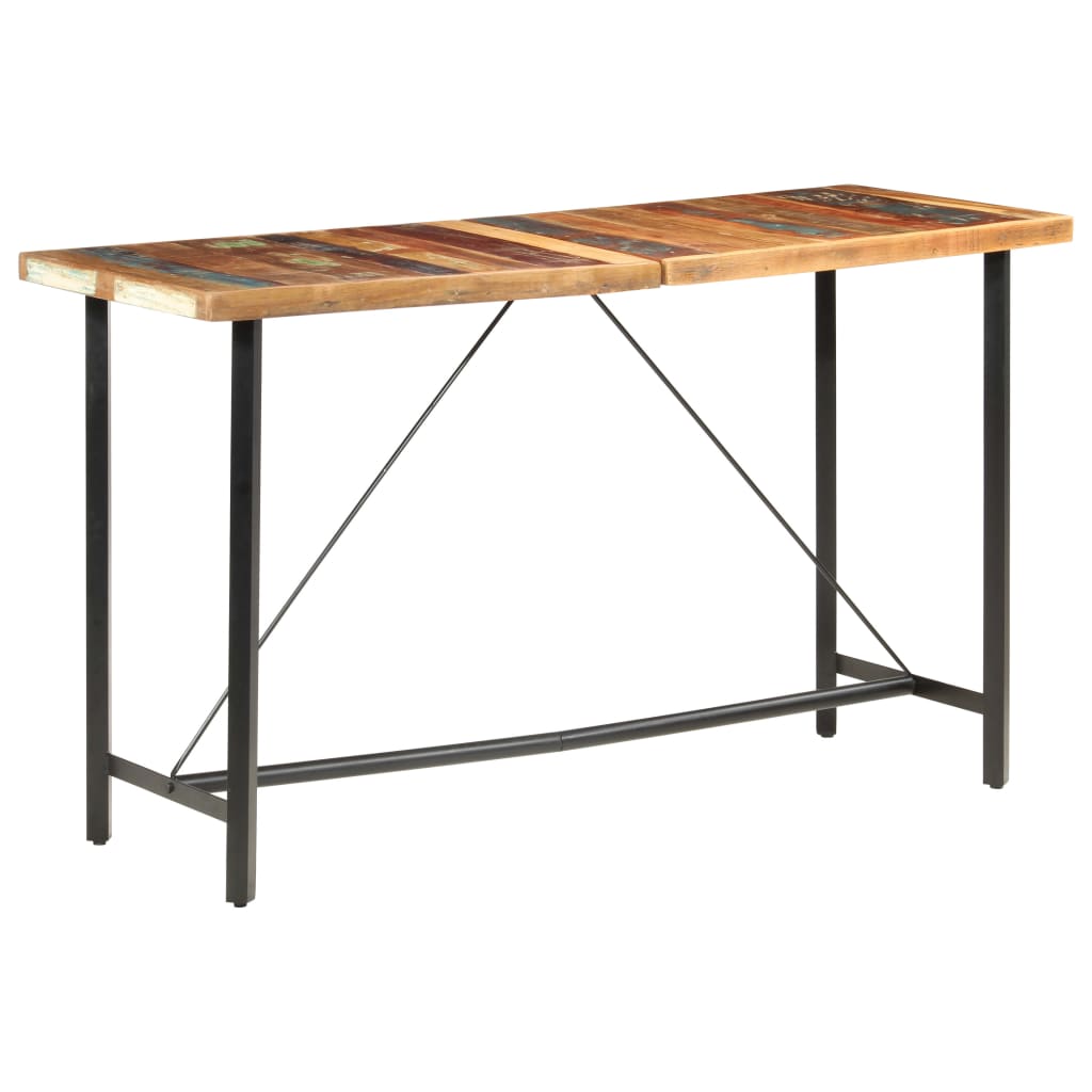 vidaXL Table de bar 180x70x107 cm Bois de récupération solide