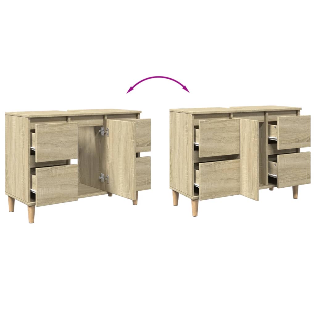 vidaXL Meuble d'évier chêne sonoma 80x33x60 cm bois d'ingénierie