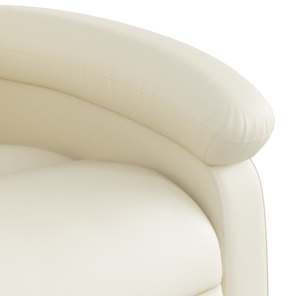 vidaXL Fauteuil inclinable de massage Crème Similicuir