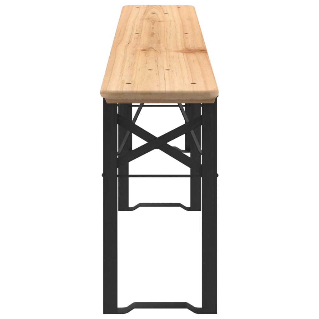 vidaXL Ensemble de tables à bière pliantes 3 pcs bois massif de sapin