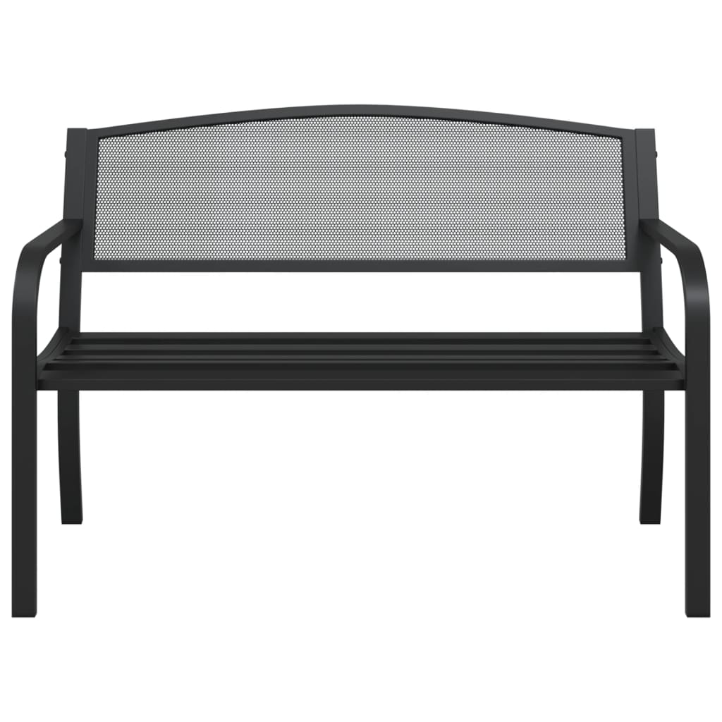 vidaXL Banc de jardin 119 cm noir acier