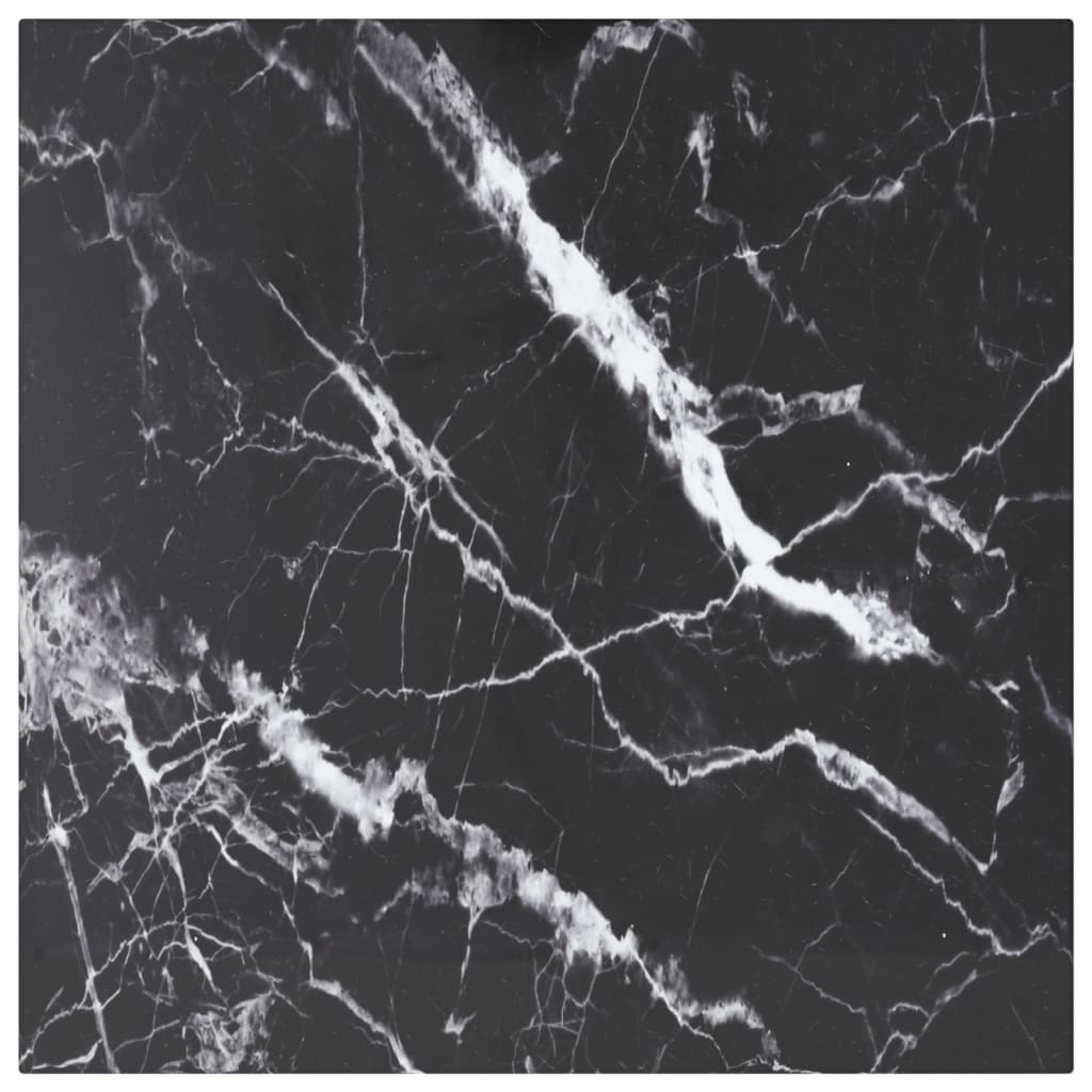 vidaXL Dessus de table noir 50x50 cm 6 mm verre trempé design marbre