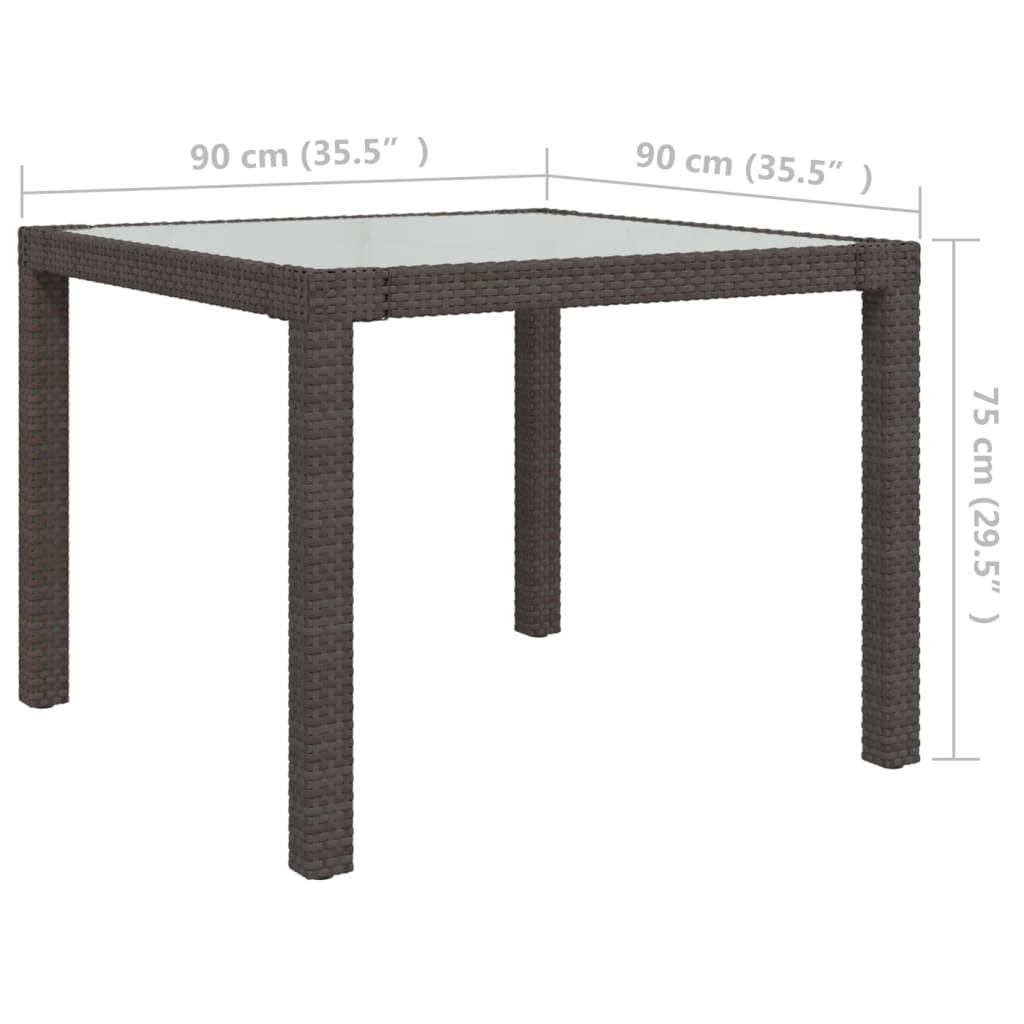 vidaXL Ensemble à manger d'extérieur 3 pcs Résine tressée Marron