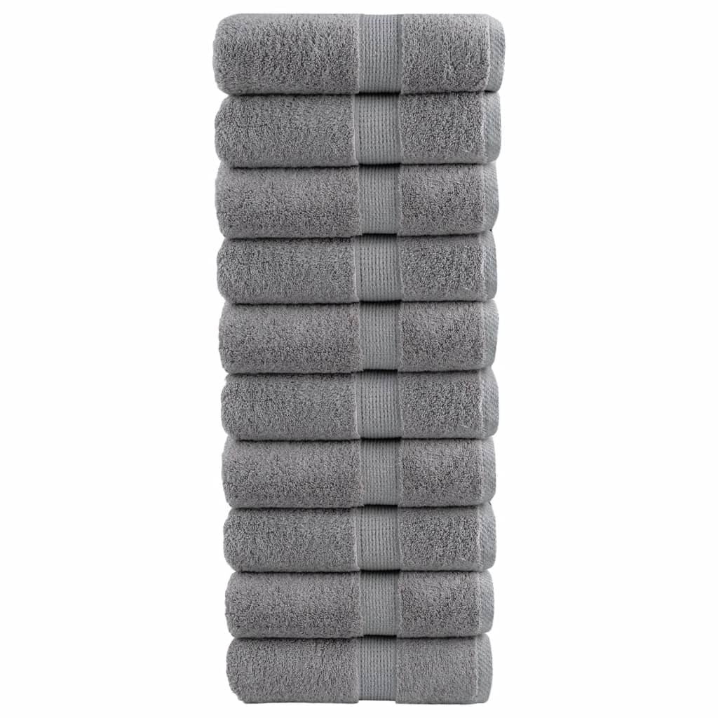 vidaXL Serviettes d'invité de qualité supérieure SOLUND 10 pcs gris