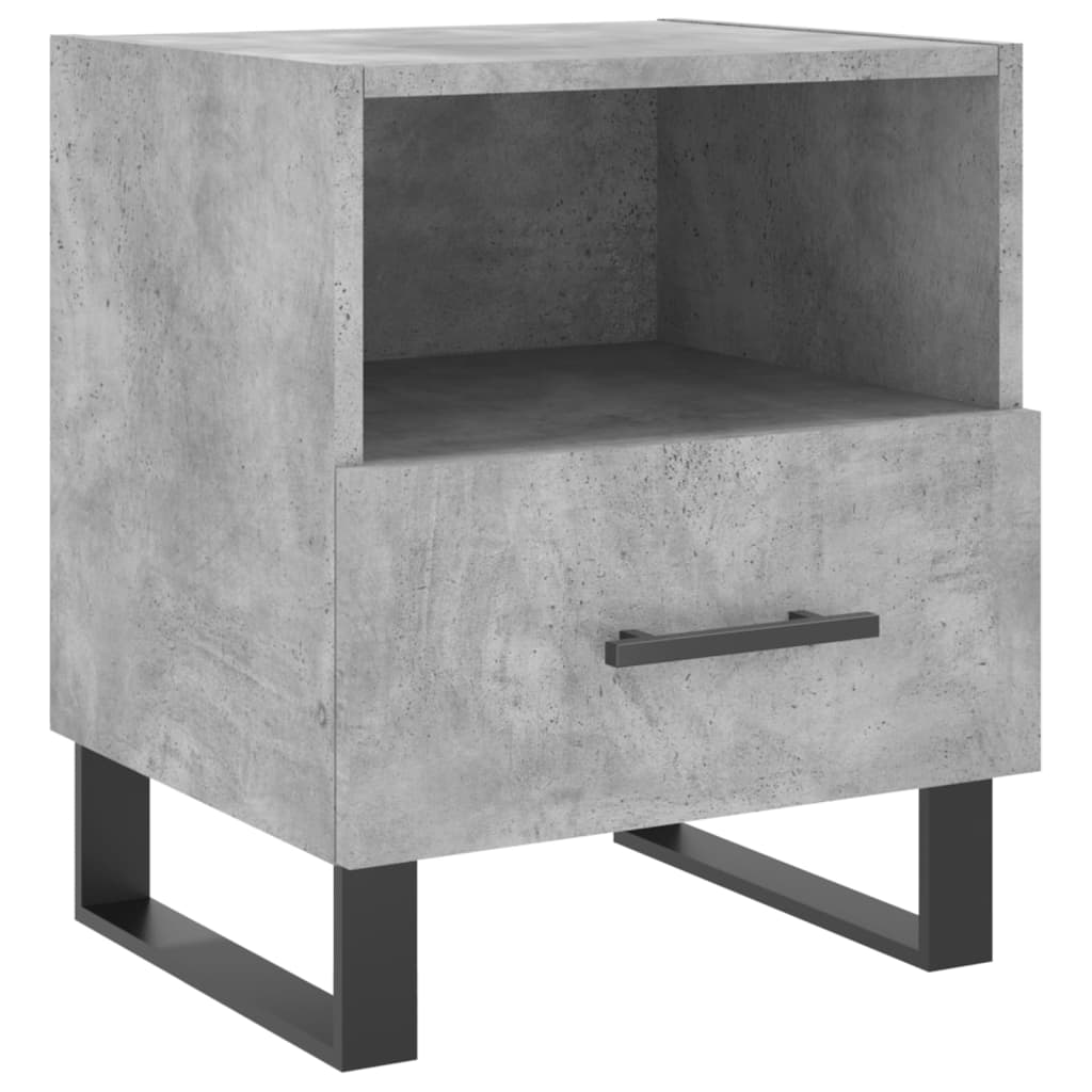 vidaXL Table de chevet gris béton 40x35x47,5 cm bois d’ingénierie