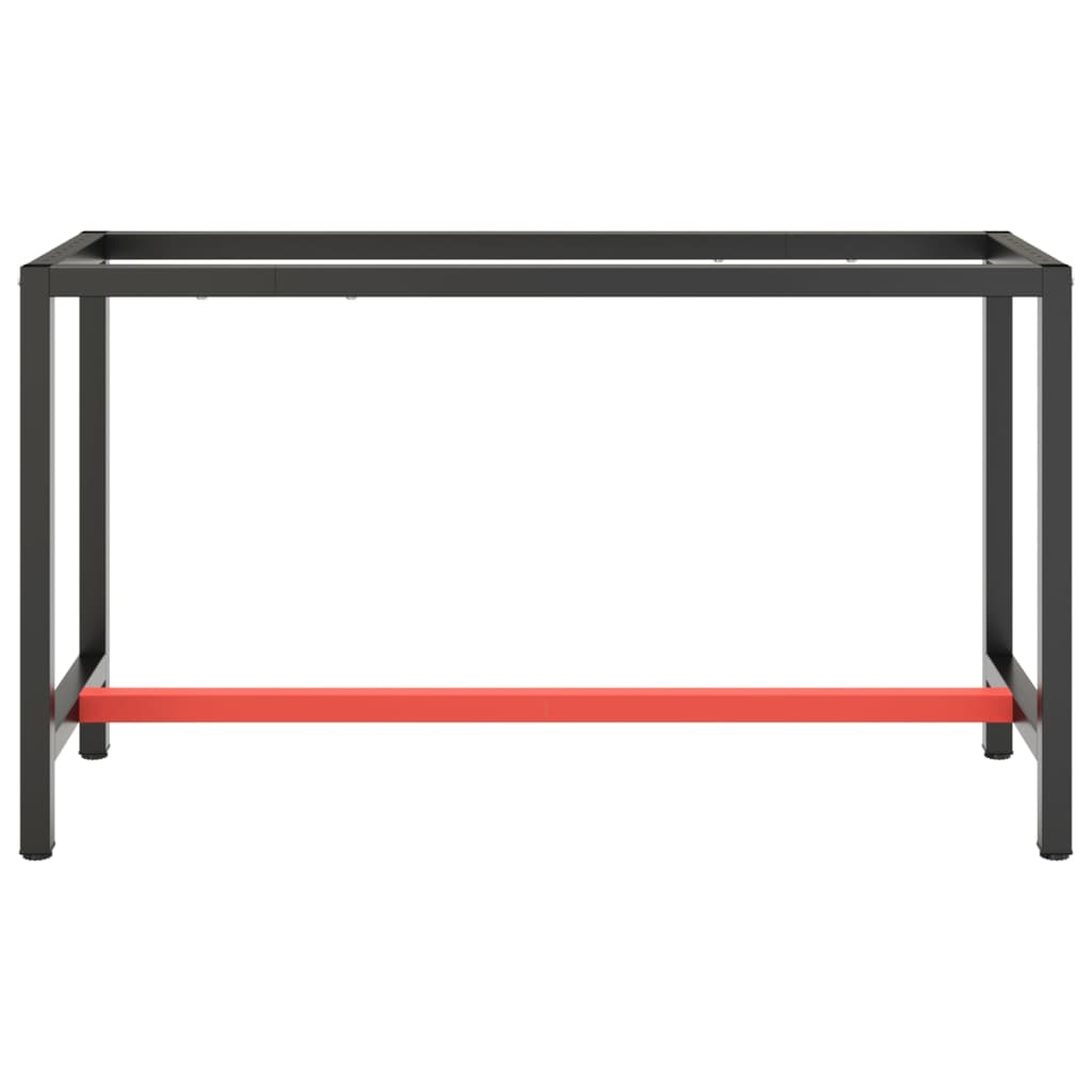 vidaXL Cadre de banc de travail Noir et rouge mat 140x50x79 cm Métal