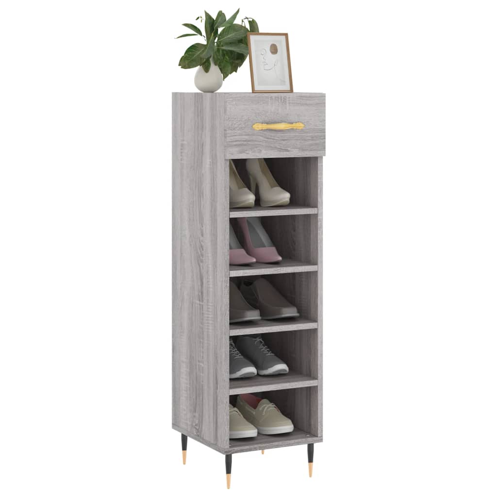 vidaXL Meuble à chaussures sonoma gris 30x35x105 cm bois d'ingénierie