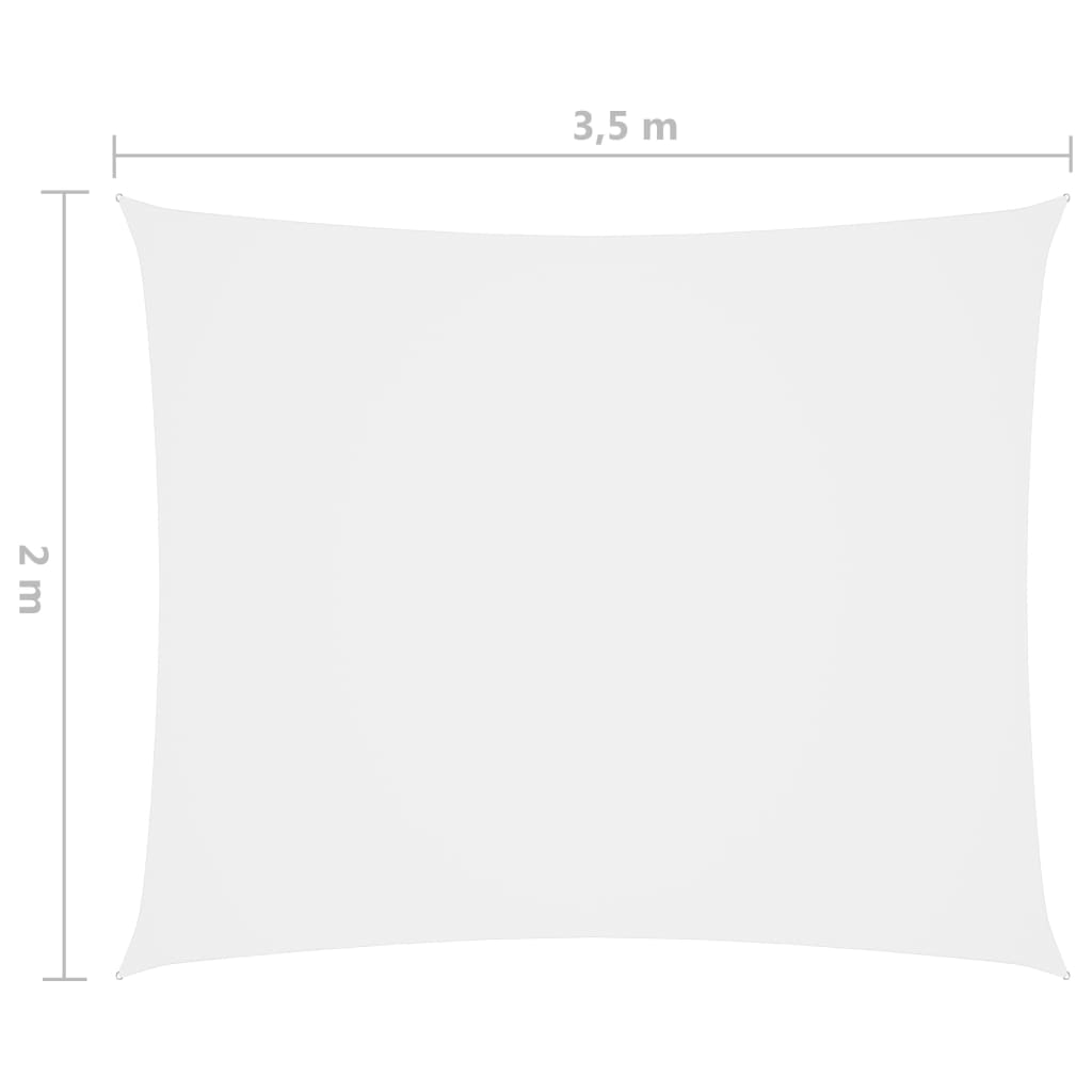 vidaXL Voile de parasol tissu oxford rectangulaire 2x3,5 m blanc