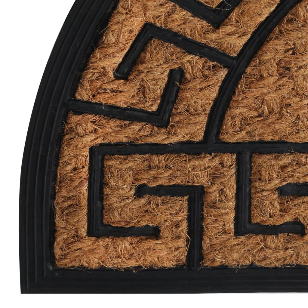 vidaXL Tapis de porte demi-rond 45x75 cm caoutchouc et fibre de coco