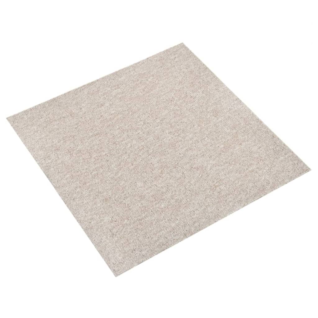 vidaXL Dalles de tapis de sol 20 pcs 5 m² 50x50 cm Beige clair