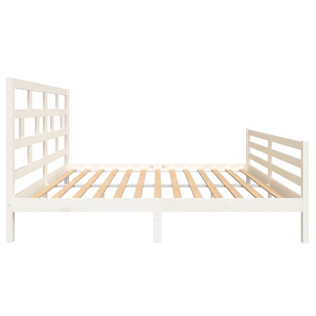 vidaXL Cadre de lit Blanc Bois de pin massif 160x200 cm