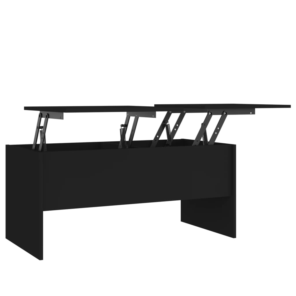 vidaXL Table basse noir 102x50,5x46,5 cm bois d'ingénierie